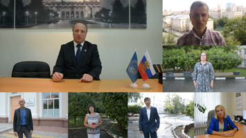 Поздравление ректора Ю.Л. Сколубовича, деканов факультетов и директоров институтов первокурсникам НГАСУ (Сибстрин)