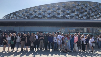 Участники форума «Молодой специалист – Строитель будущего» посетили новый ледовый спорткомплекс «Сибирь-Арена»